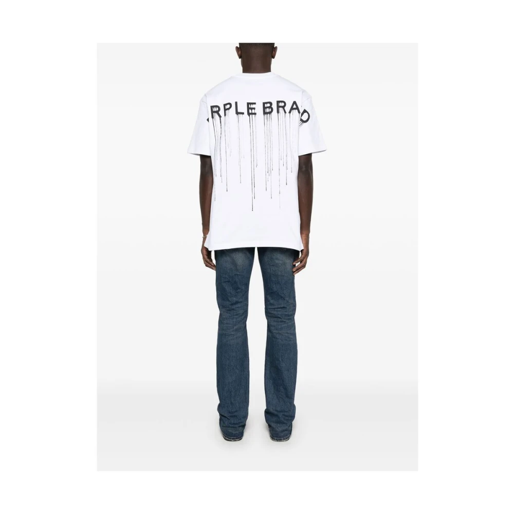 Purple Brand Witte Crew Neck T-shirt Korte Mouwen White Heren