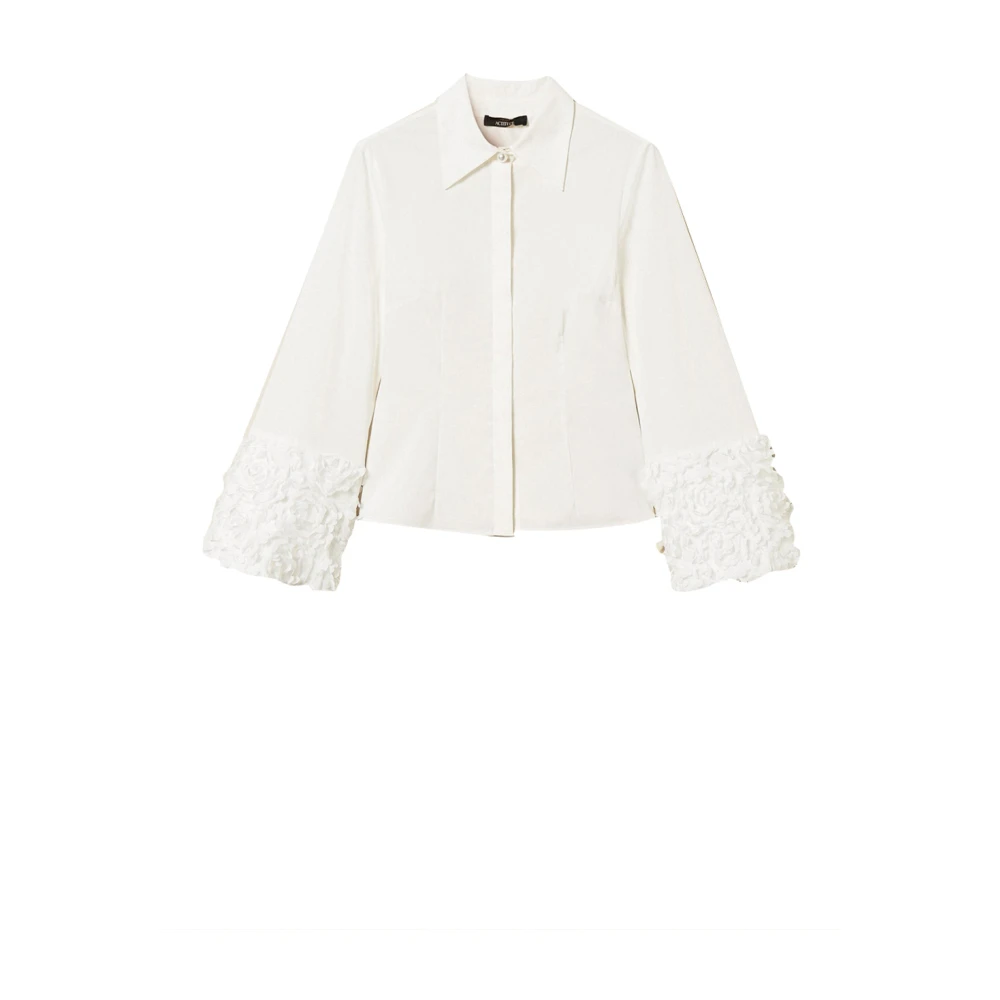 Actitude Women's White Shirts, Xs, Stretch Cotton Poplin Shirt
