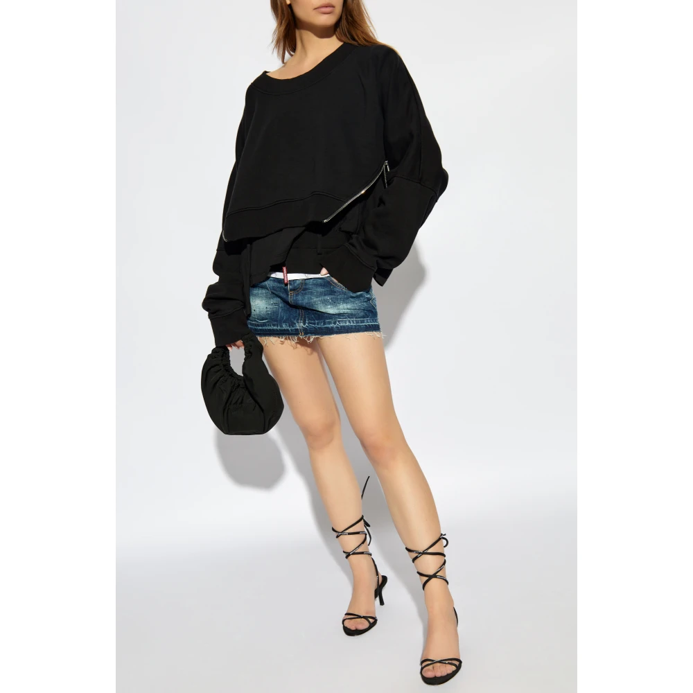 Dsquared2 Sweatshirt met inzetstukken Black Dames