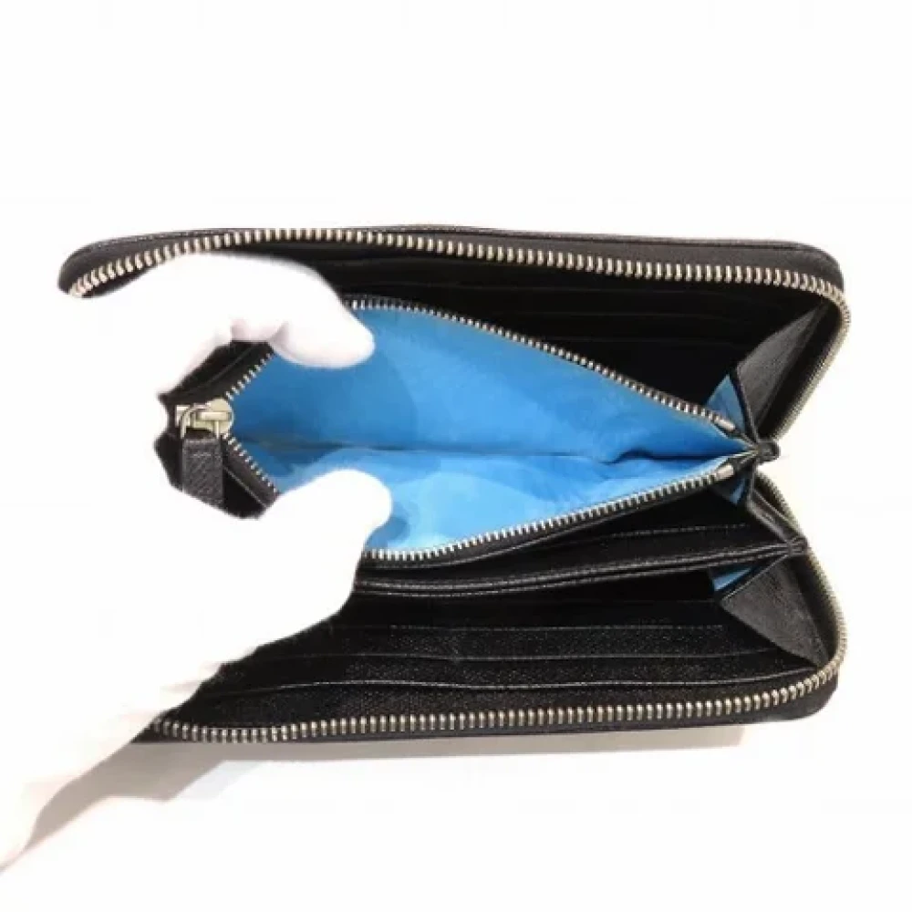 Bvlgari Vintage Pre-owned Leather wallets Black Heren