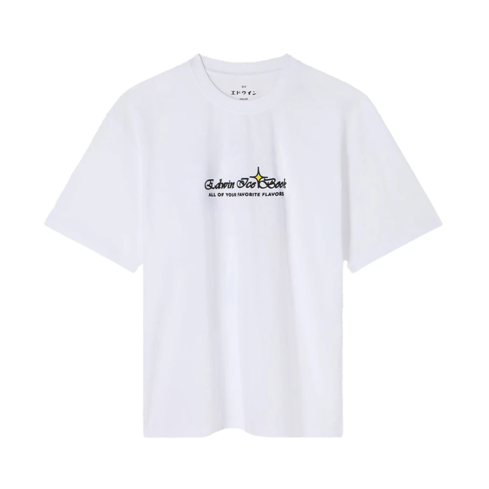 Edwin Witte T-shirt met bedrukt logo en korte mouwen White Heren