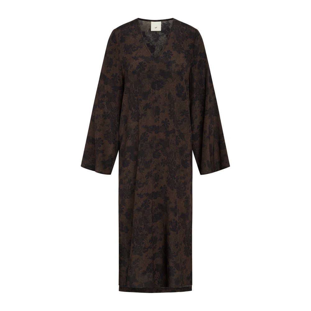 Heartmade Vasila Jurk met Vleermuismouwen Brown Dames