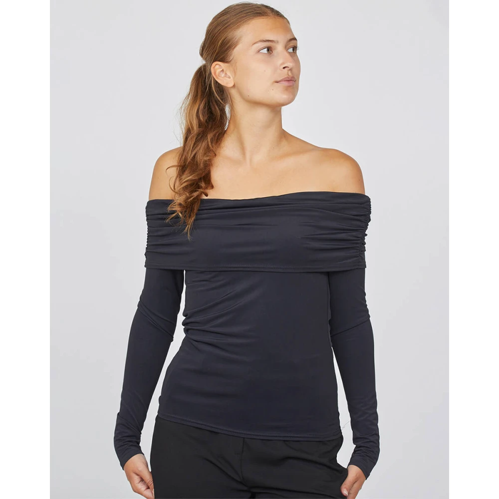 Sisters Point Lange Mouw Blouse Nubi-T Black Dames