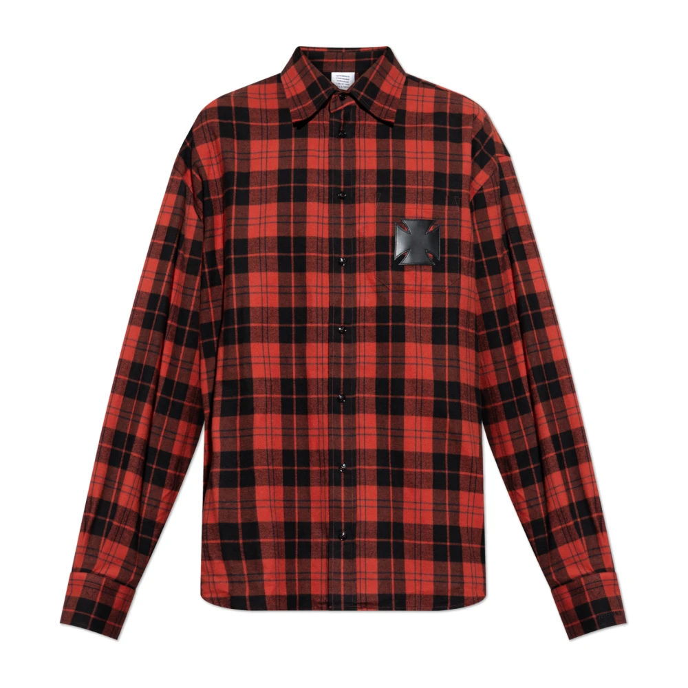 Vetements Hombre Rojo - Camisa Con Estampado De Cuadros - Shirts - L
