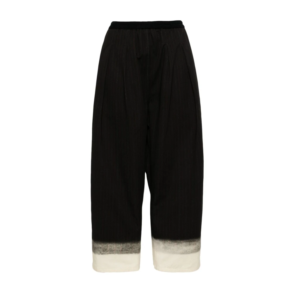 Maison Margiela Pinstripe Trompe L'oeil Wollen Broek Black Heren