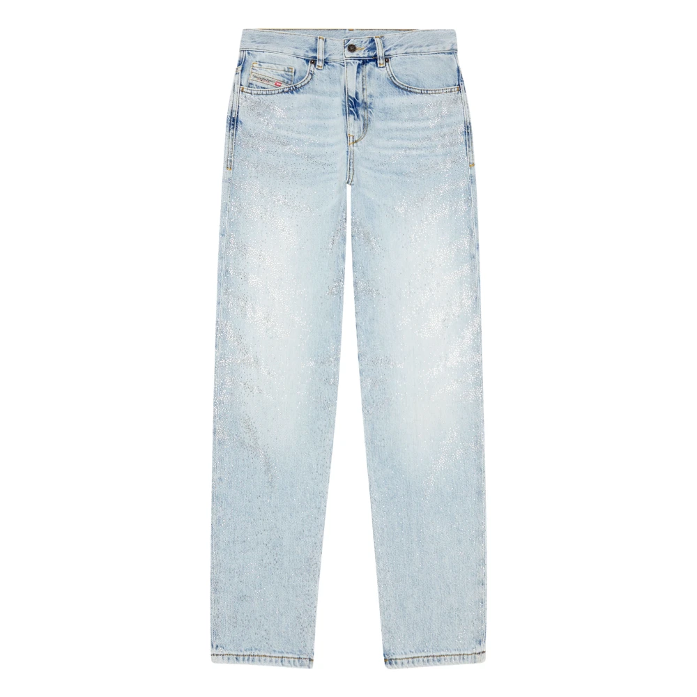 Diesel Rhinestone Boyfriend Jeans Blue Dames