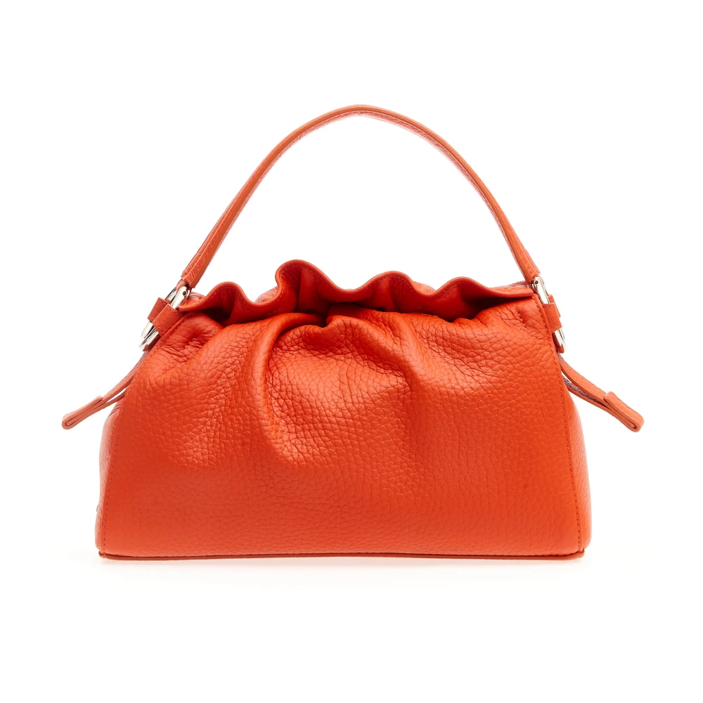 Orciani Oranje Leren Crossbody Handtas Orange Dames