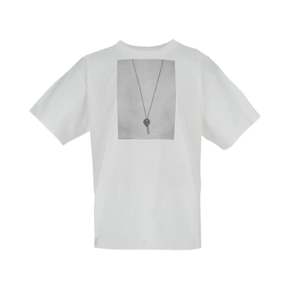 Mm6 Maison Margiela Homme Blanc Tops, Taille: S T-Shirt Col Rond