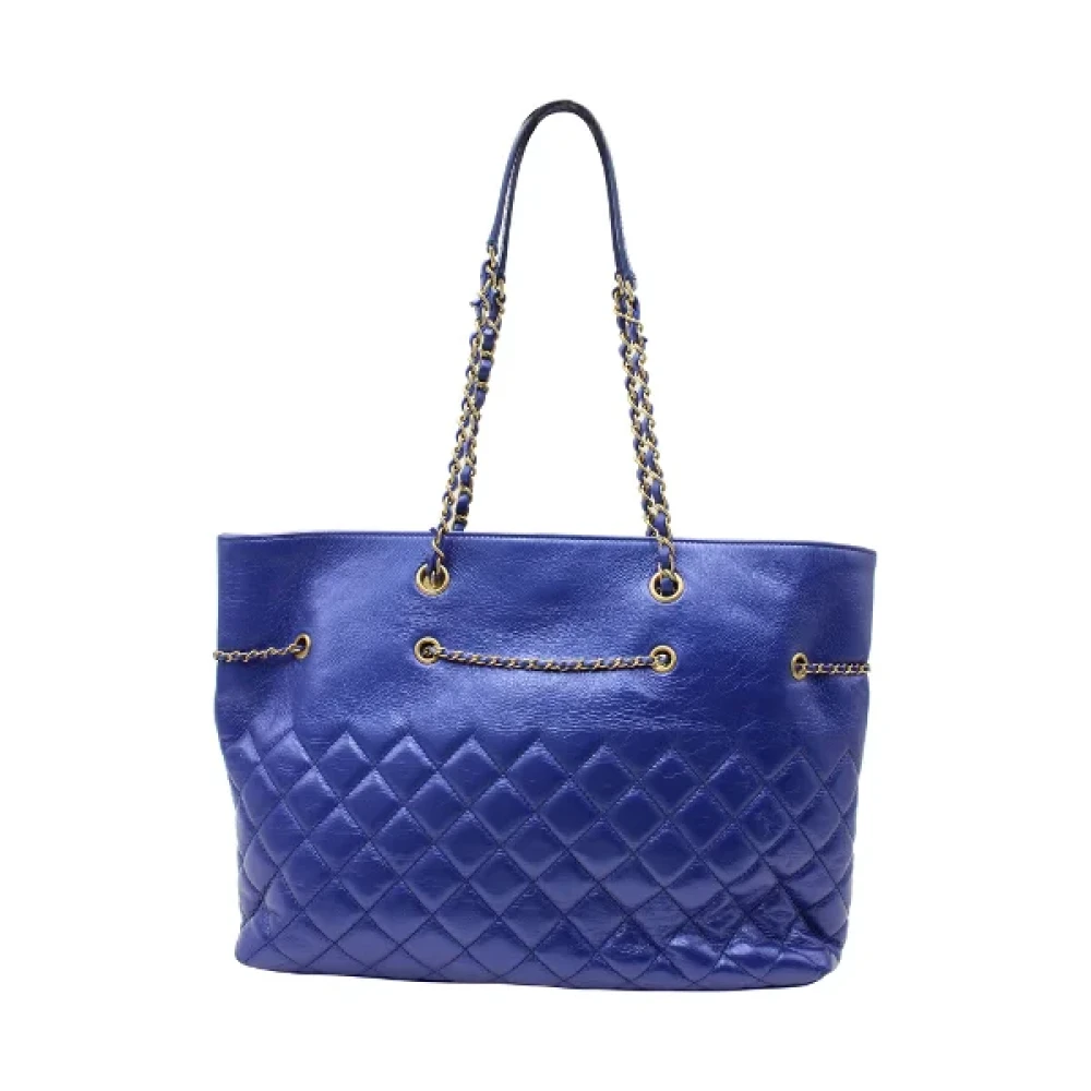 Chanel Vintage Pre-owned Leather totes Blue Dames