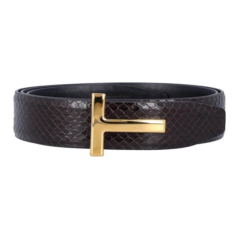 Tom Ford Python Print Omkeerbare Riem Black Heren