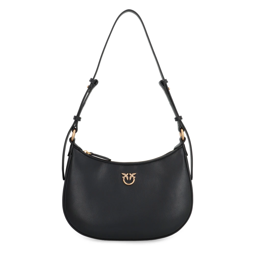 pinko Love Birds Leren Mini Tas Black Dames