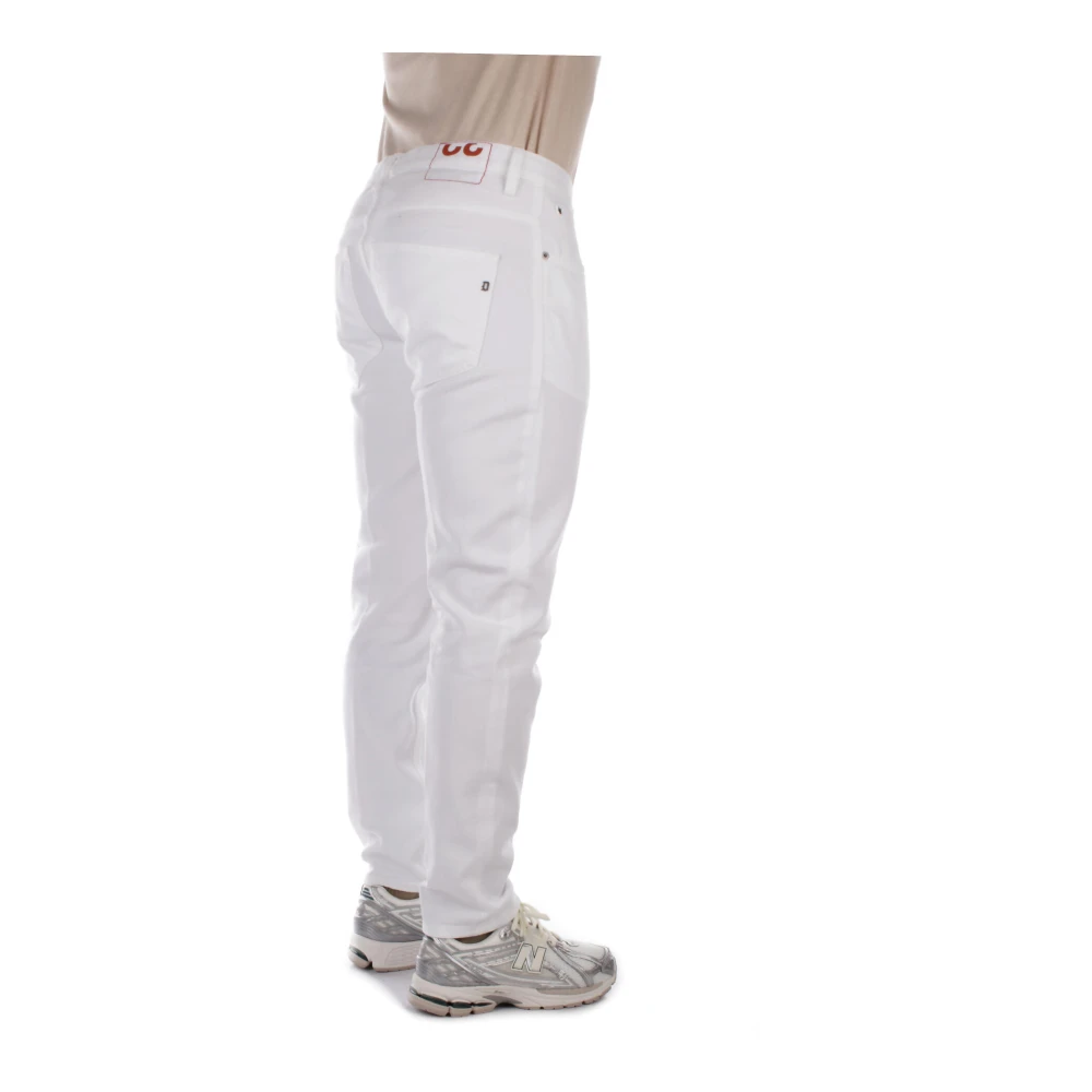 Dondup Witte Broek Logo Sluiting Knopen White Heren