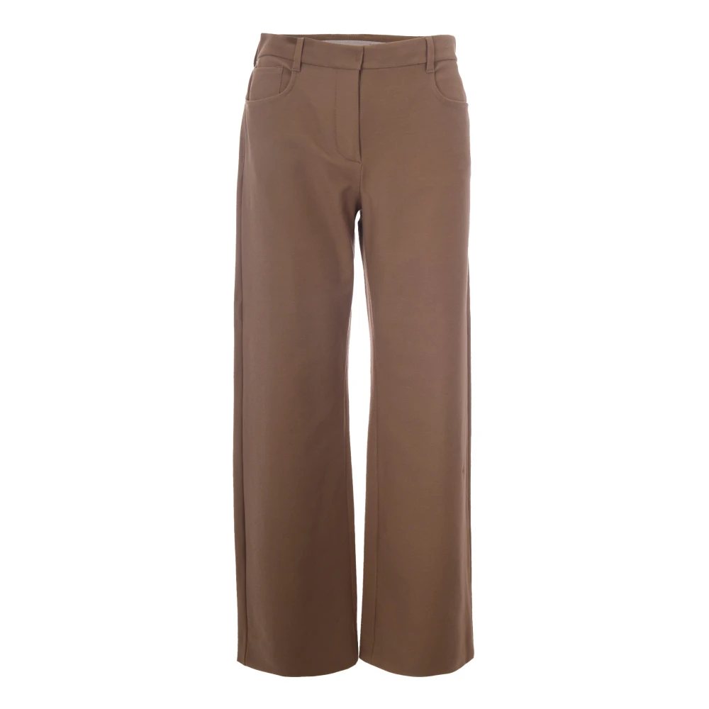 Max Mara Studio , Wide Trousers, Female, Brown, Xs, Wide Trousers