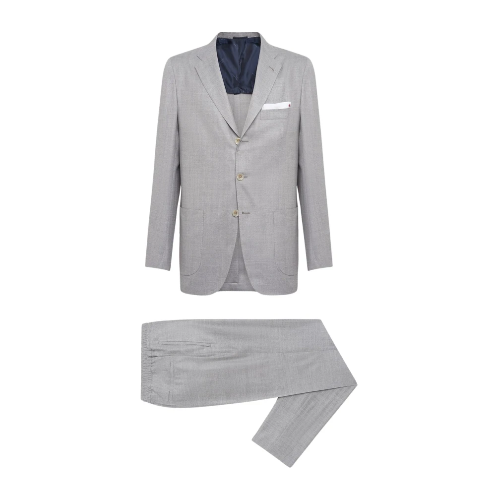 Kiton Kasjmier Grijs Pak Gray Heren