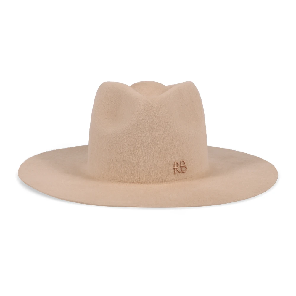 Ruslan Baginskiy Wollen Fedora Hoed met Logo Beige Dames