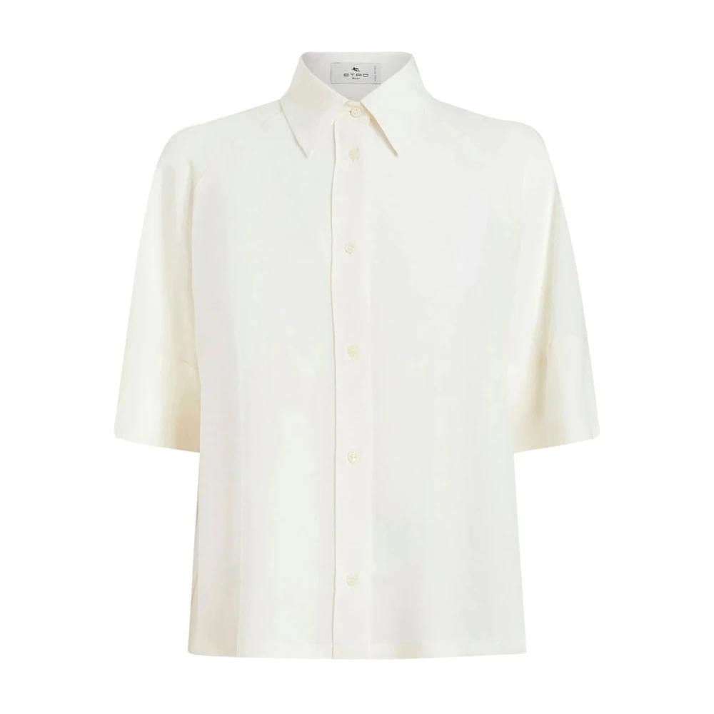 ETRO Casual Witte Zijden Overhemd met Lange Mouwen White Dames