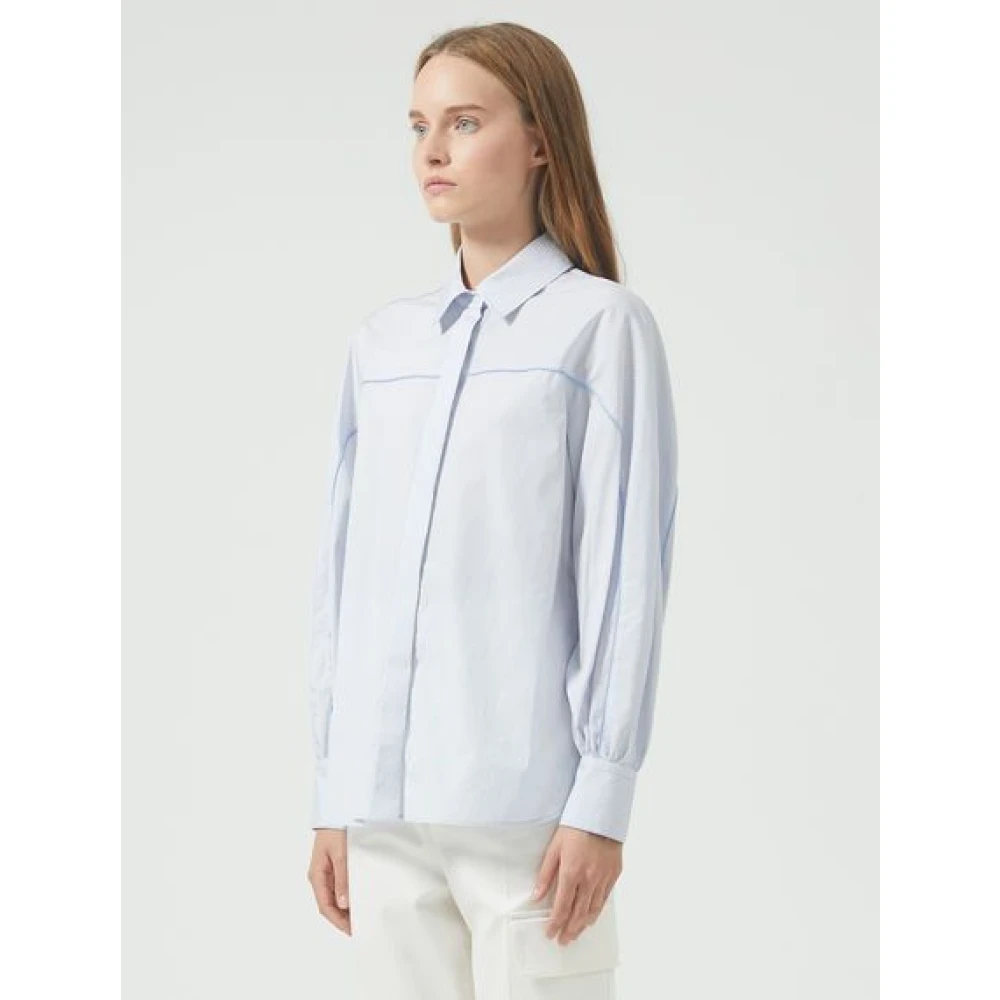SPORTMAX Cipro Shirt 100% Katoen Blue Dames
