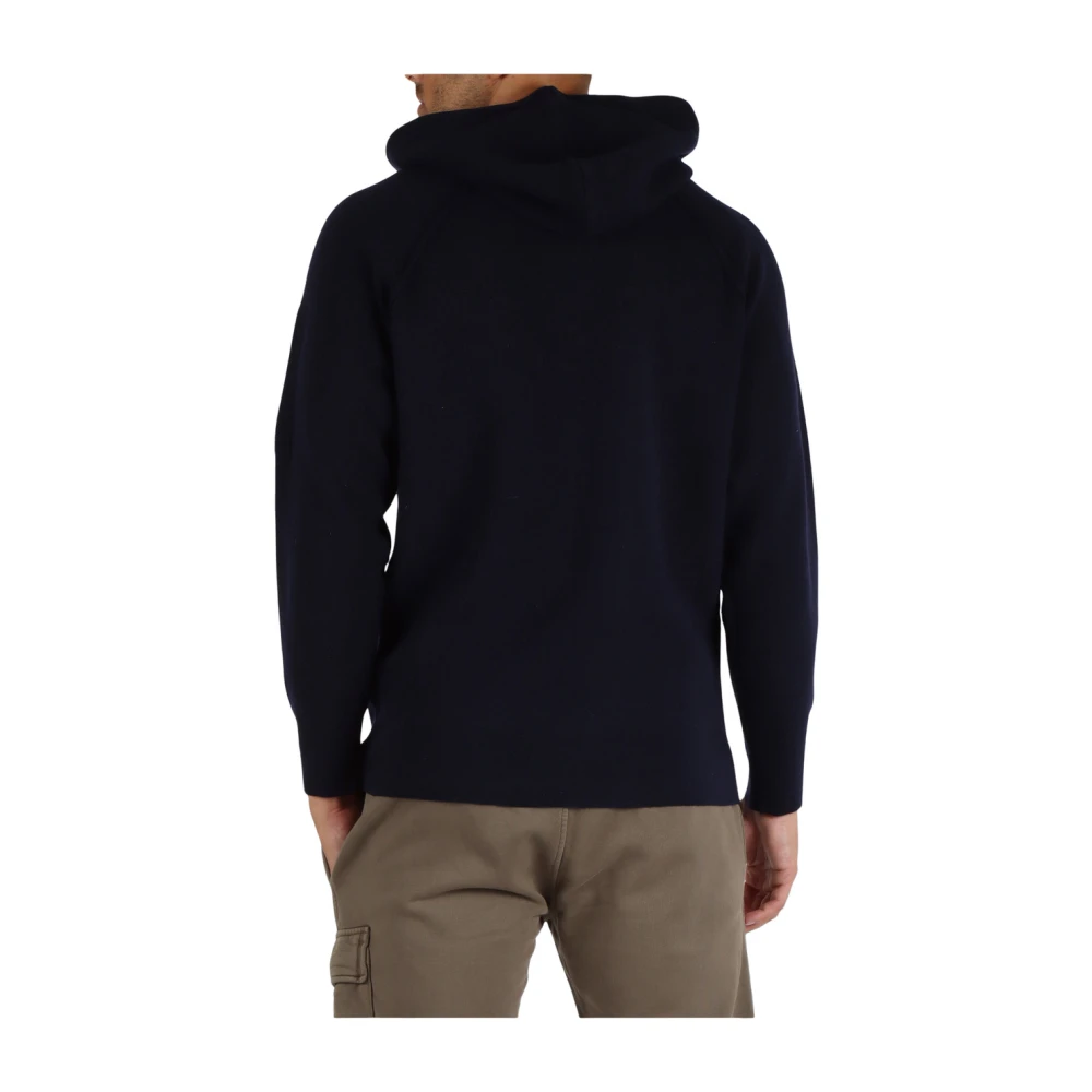 C.P. Company Wollen Hoodie met Mouwzak Blue Heren