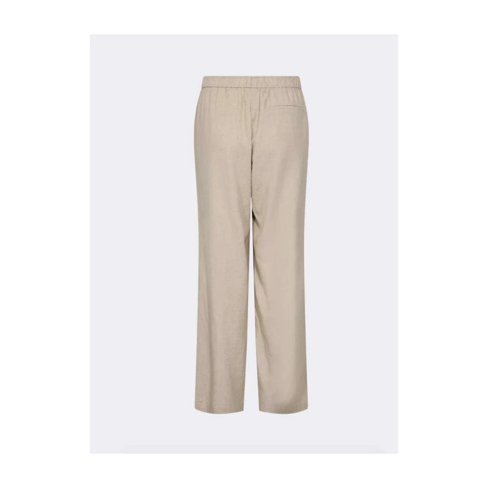 Levete Room Beige Linnen Loszittende Broek Beige Dames