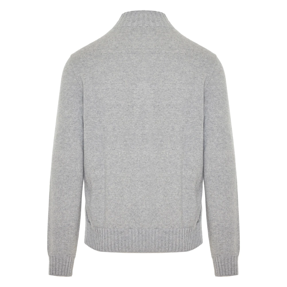 Gran Sasso Luxe Cashmere Cardigan Made in Italy Gray Heren