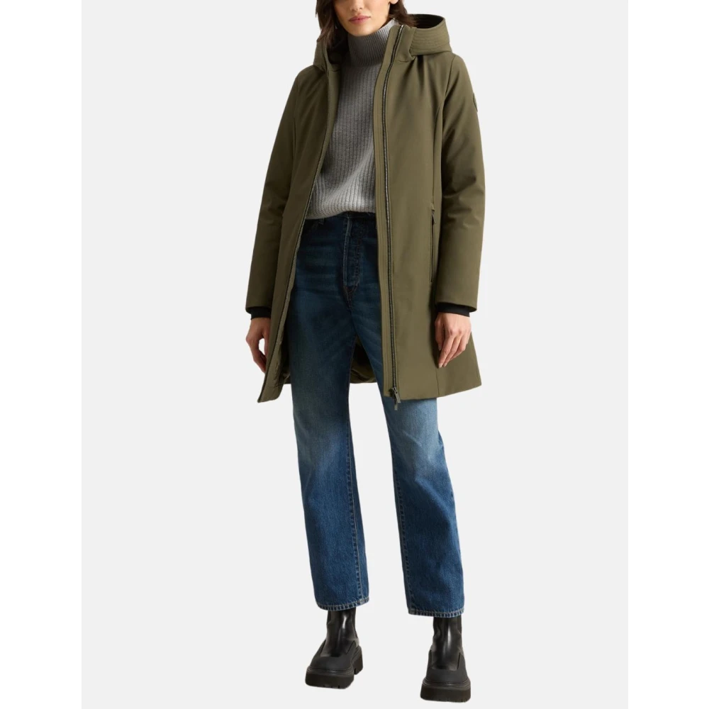 Woolrich Groene Tech Softshell Dons Parka Green Dames