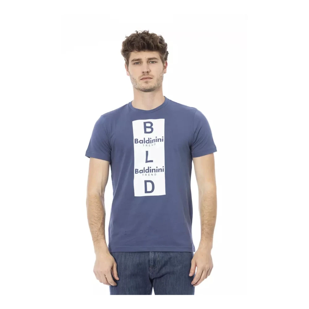 Baldinini Blauw Katoenen T-shirt Blue Heren