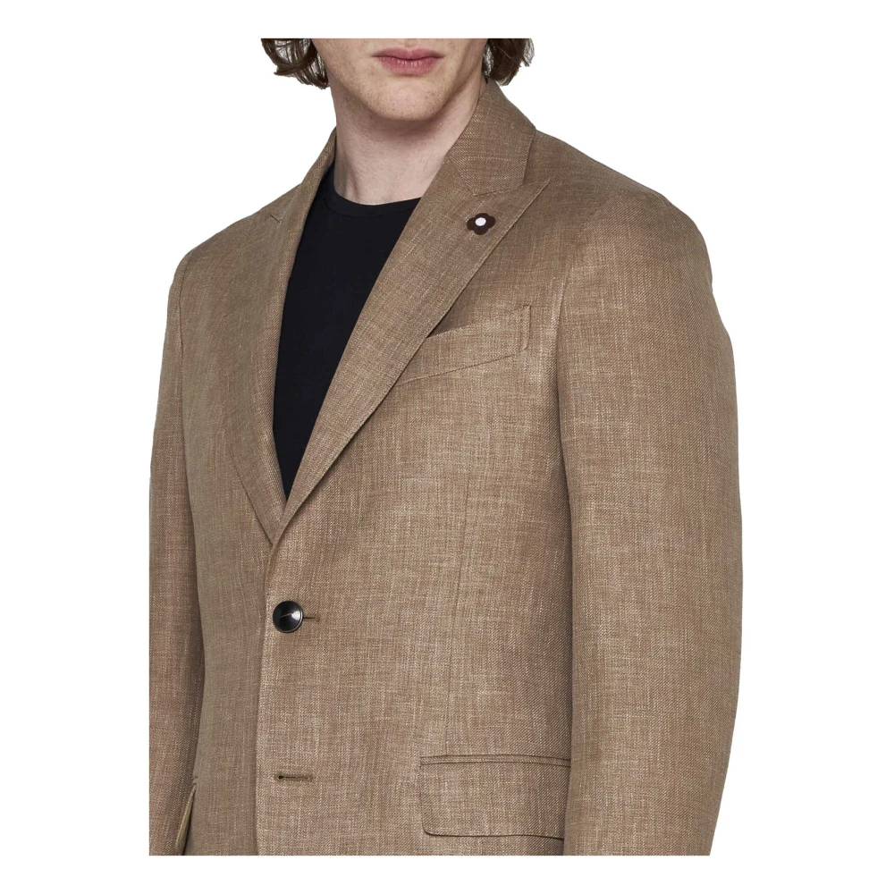 Lardini Beige Wollen Pak Beige Heren