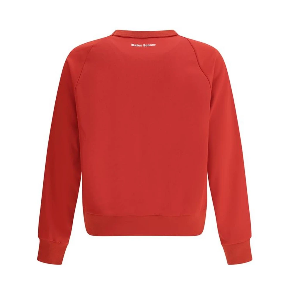 Adidas Geribbelde Crew Neck Sweatshirt met Kangaroo Zak Red Heren