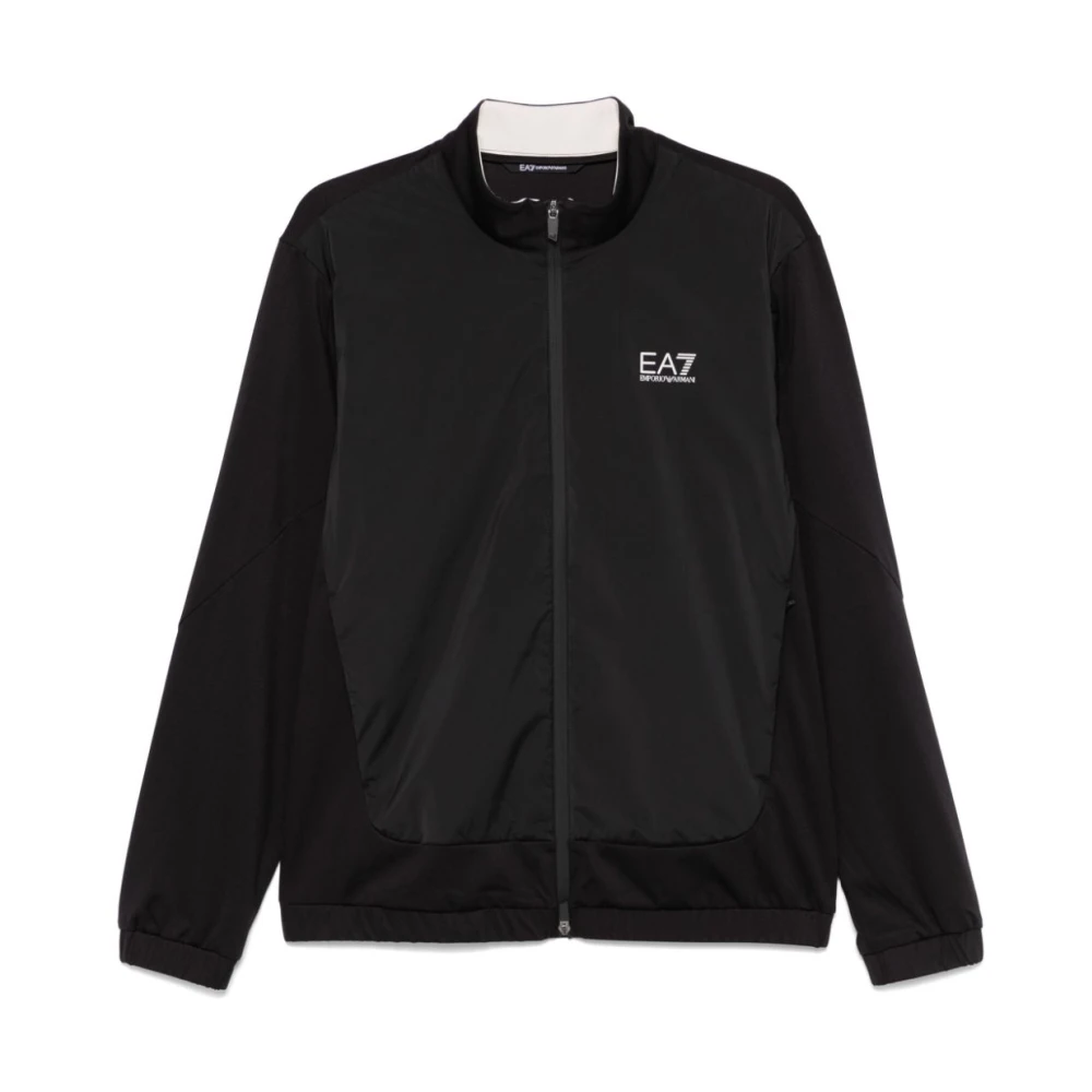 Emporio Armani EA7 Zwarte Ventus7 Sweater met Ritssluiting Black Heren