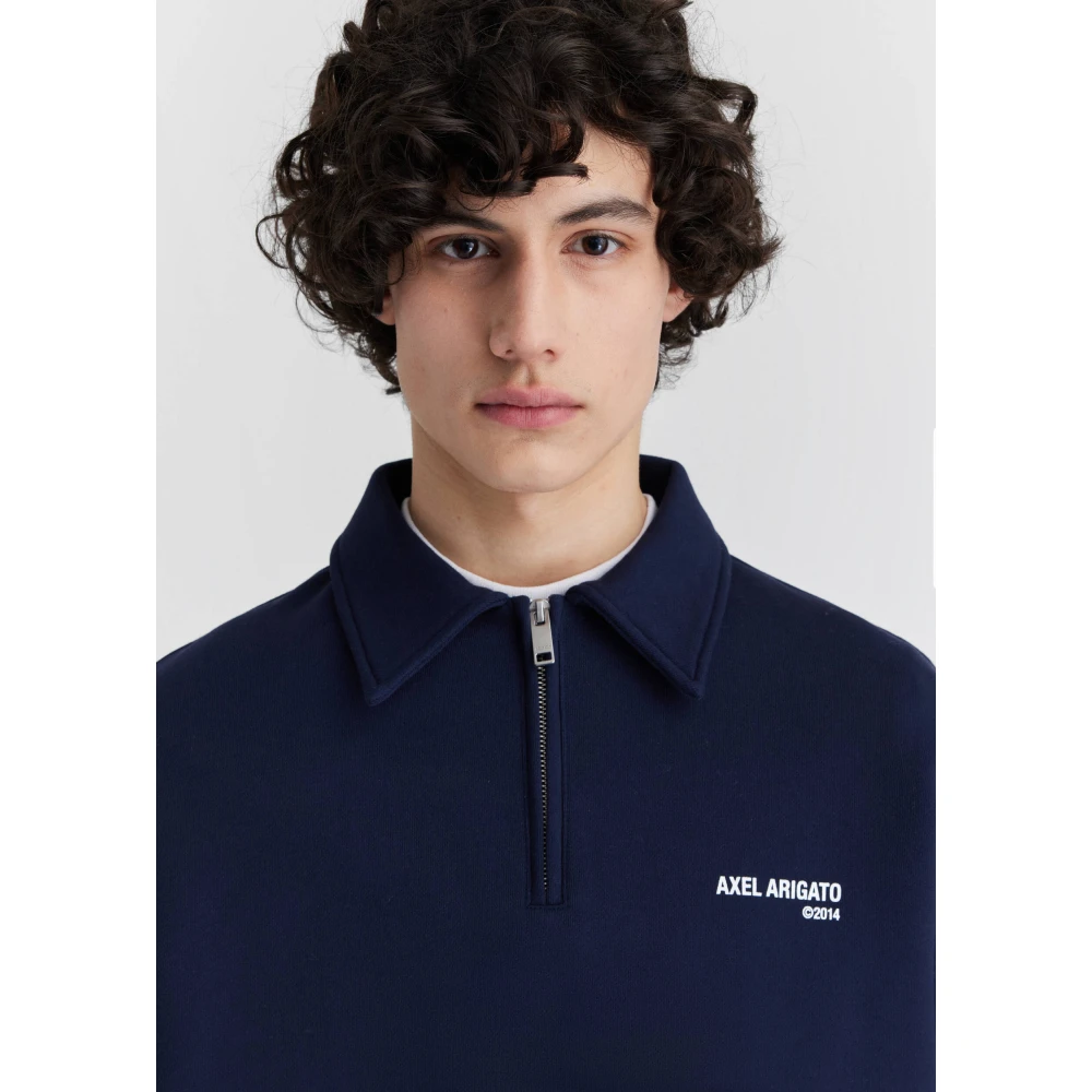 Axel Arigato Remi Half-Zip Sweater Blue Heren