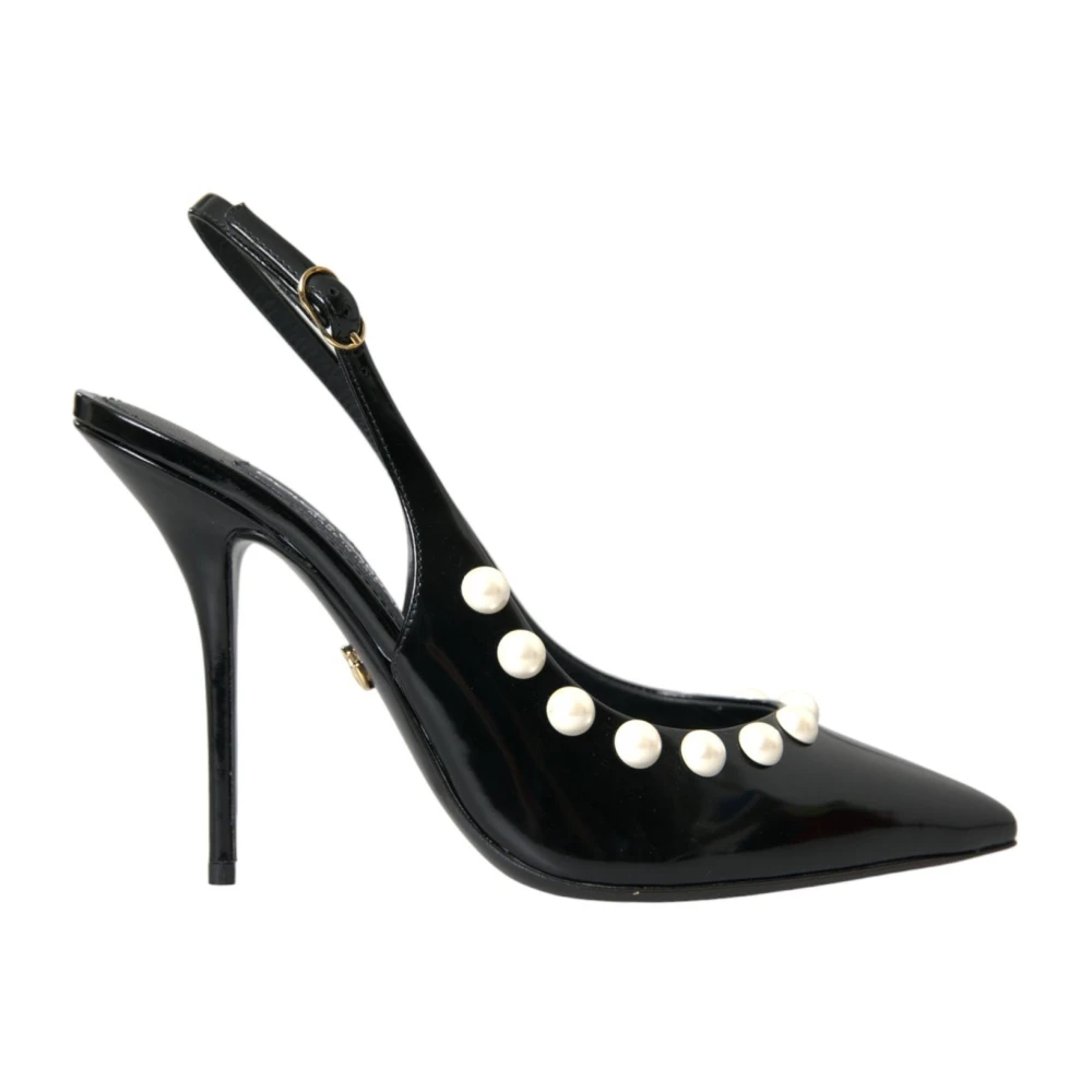 Dolce & Gabbana Women's Black Pearl Slingback Heels