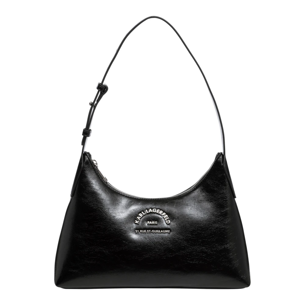 Karl Lagerfeld Stijlvolle Hobo Tas met Ritssluiting Black Dames