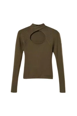 Turtleneck med korsad utskärning