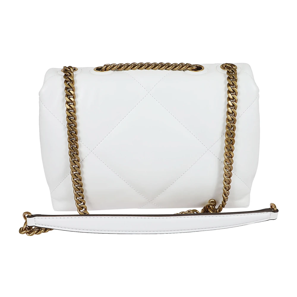 TORY BURCH Diamantgestikte leren crossbodytas White Dames