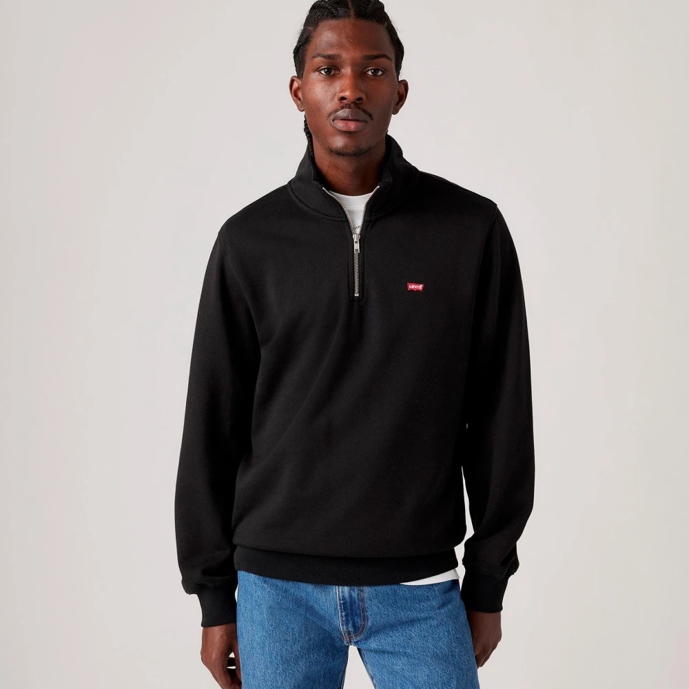Levi's Sweater MET Ritssluiting 1 4 Origineel Heren Black Heren