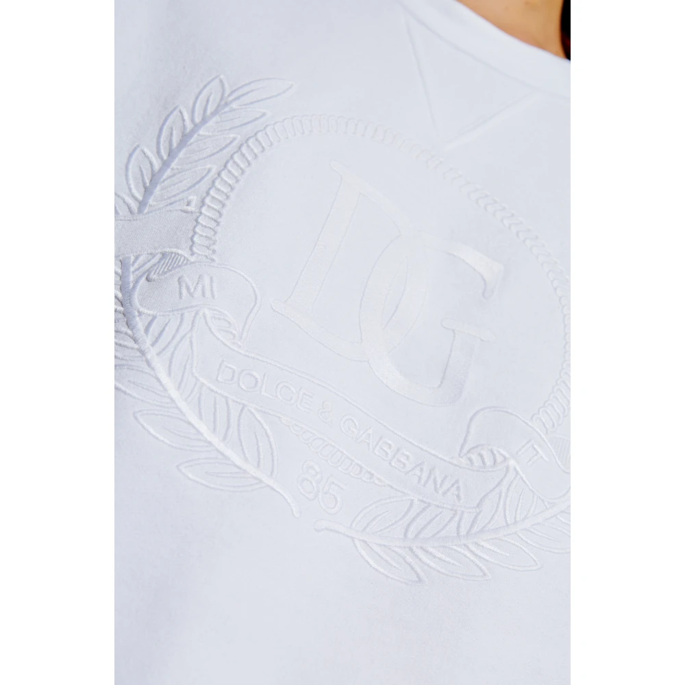 Dolce & Gabbana Sweatshirt met geborduurd logo White Dames