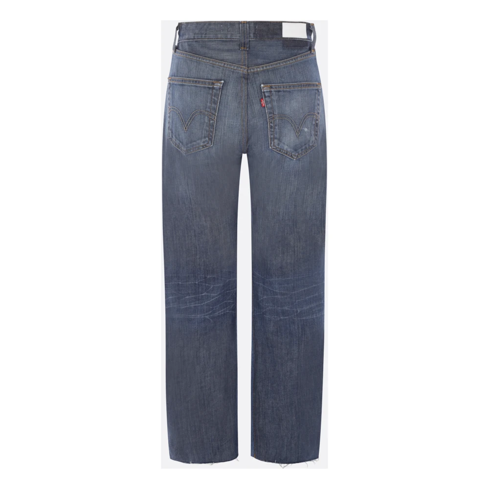 Re Done Vintage Levi's Wijde Pijp Cropped Jeans Blue Dames