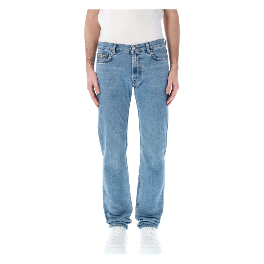Versace Lichtblauwe Slim-Fit Jeans Blue Heren