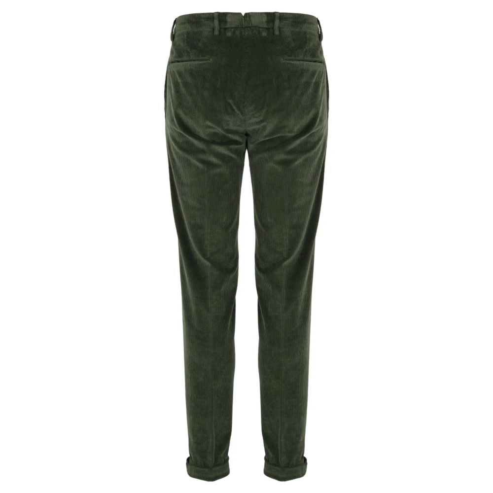 Briglia Groene Fluwelen Slim Fit Broek Green Heren