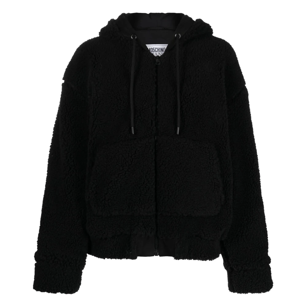 Moschino Zwarte Wollen Pufferjas Black Dames