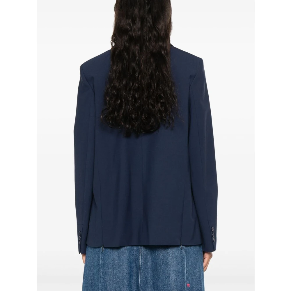 Semicouture Navy Blauwe Knoopjas Blue Dames