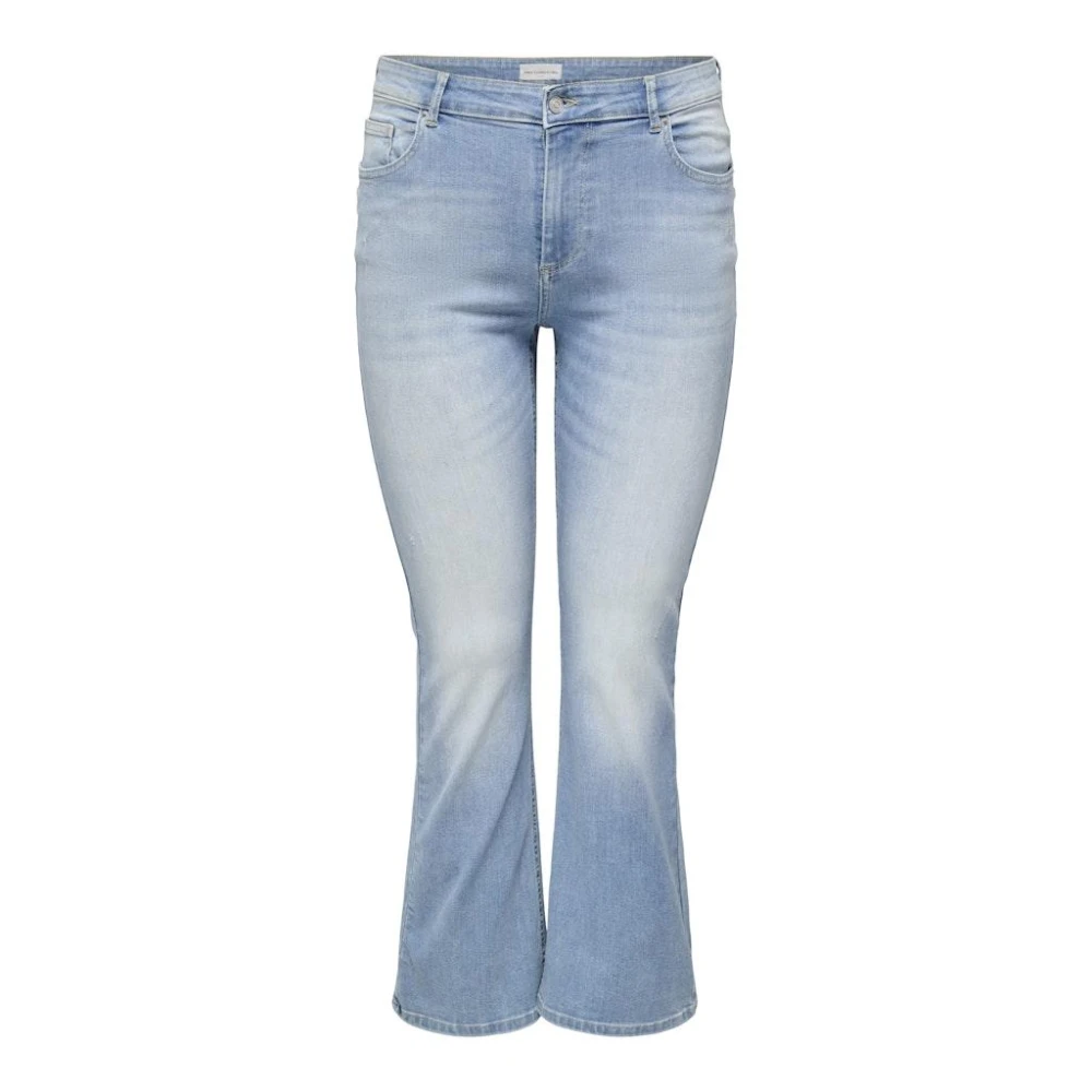 Only Carmakoma Flared Denim High Waist Jeans Blue Dames
