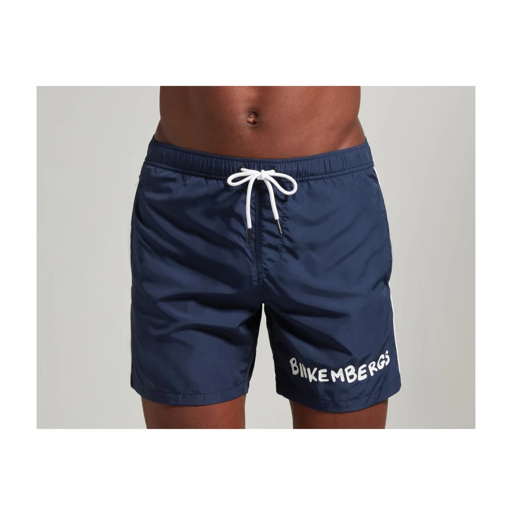 Bikkembergs Blauwe Logo Zwembroek Blue Heren