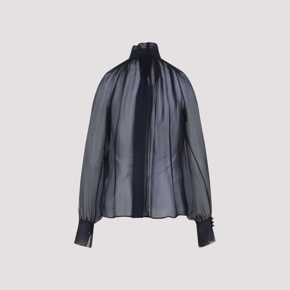Saint Laurent Middernachtblauwe Blouse Blue Dames