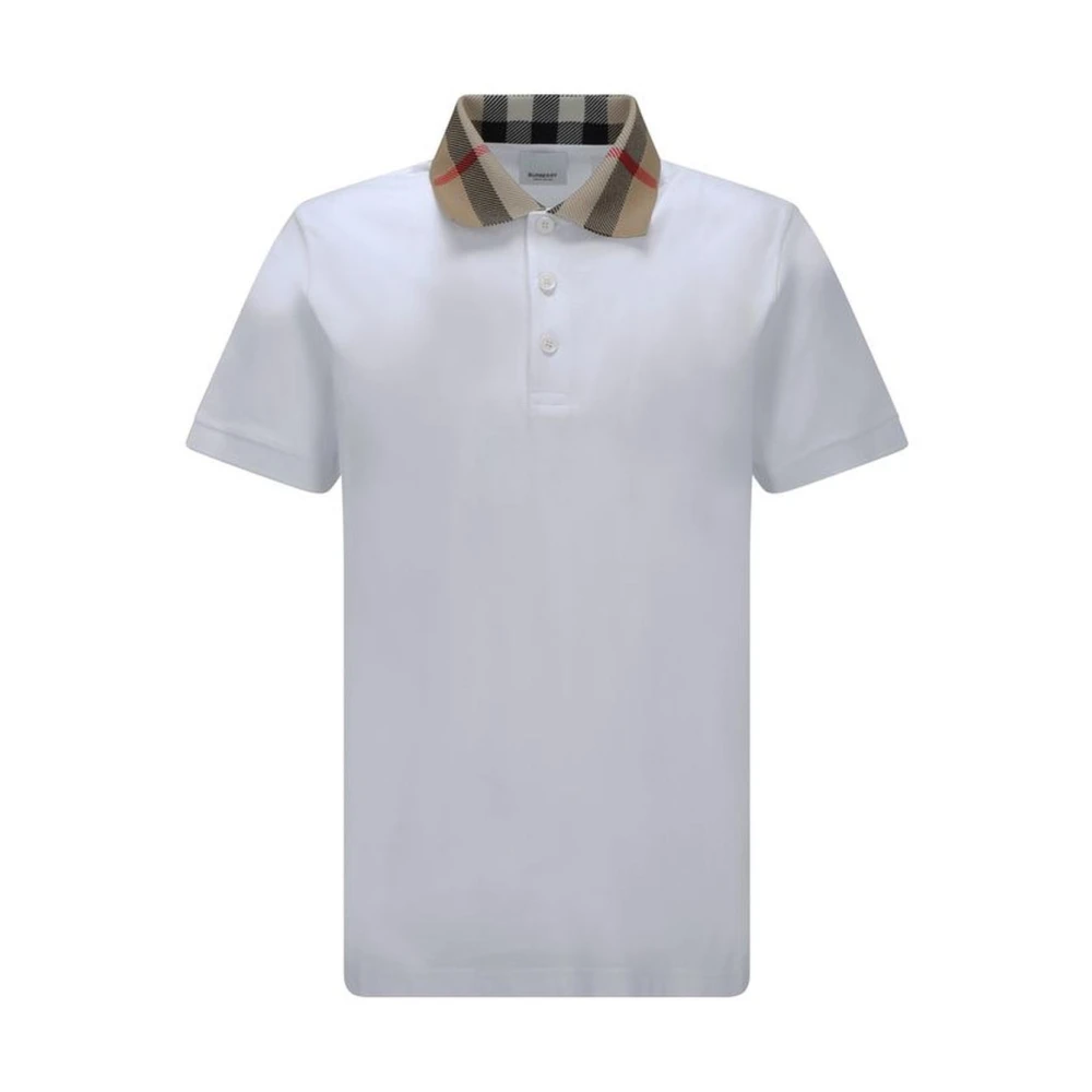 Burberry Klassieke Polo Shirt met Ruitpatroon White Heren