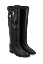bottes-en-cuir-noir-avec-cadenas-dore