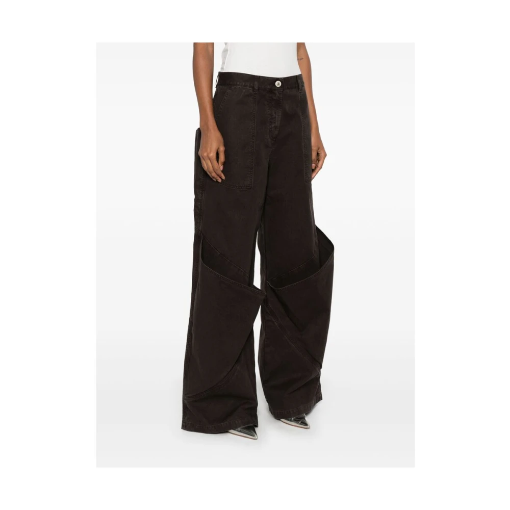The Attico Koffiebruine Jeans met Zakken Brown Dames