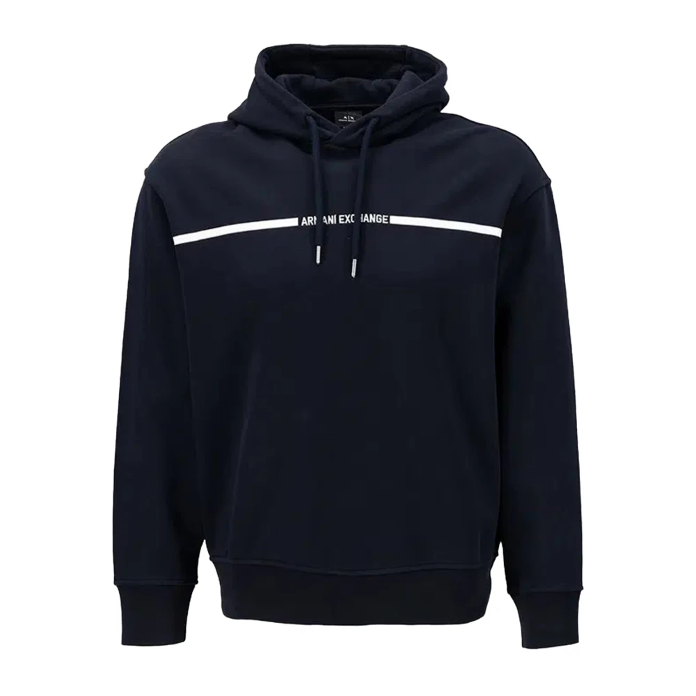 Armani Exchange Blauwe katoenen hoodie Blue Heren