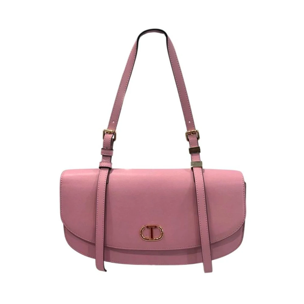 Twinset Women's Pink Shoulder Bags, One Size, Shoulder Bag With Gold-Tone Buckle