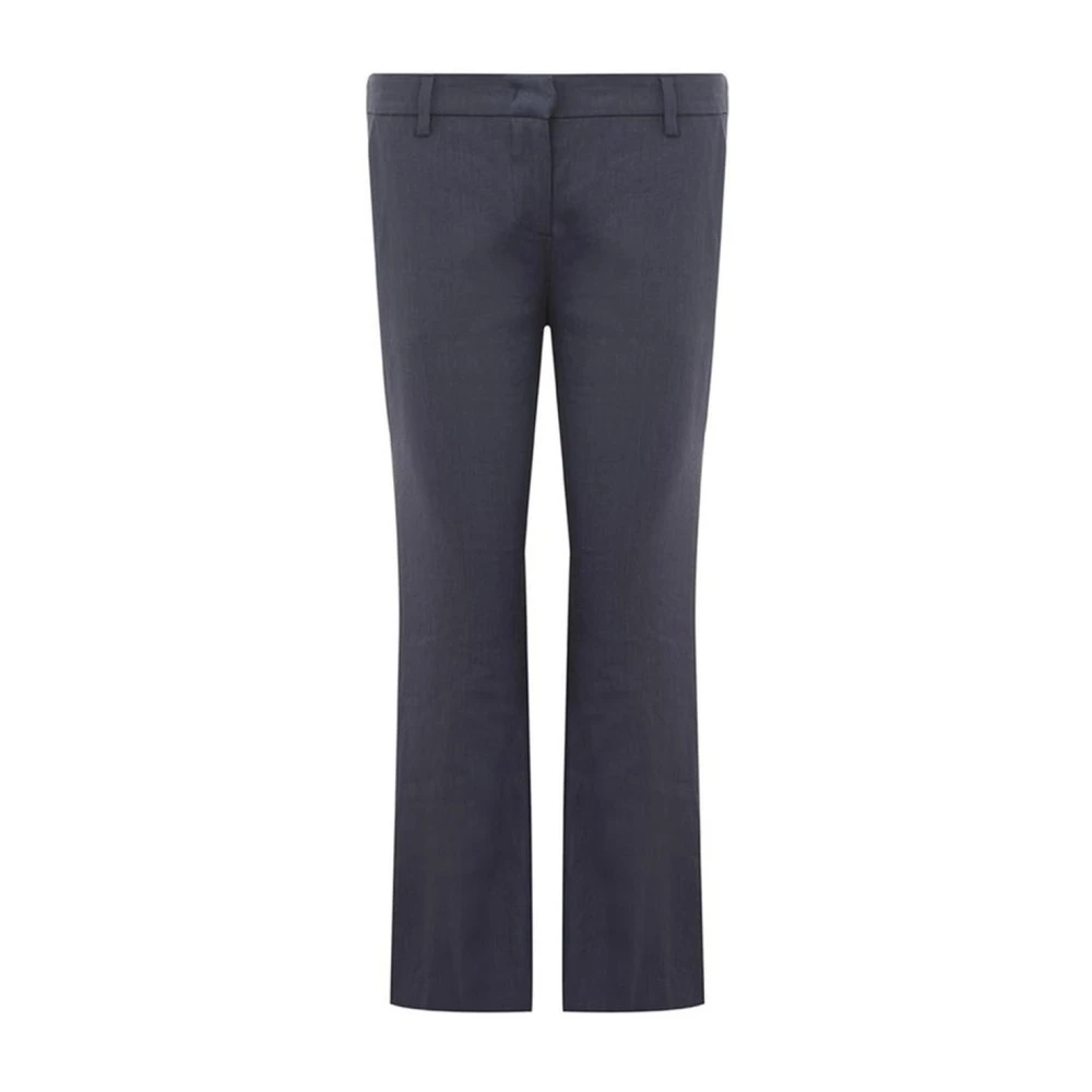 Lardini Blauwe Linnen Broek Blue Dames